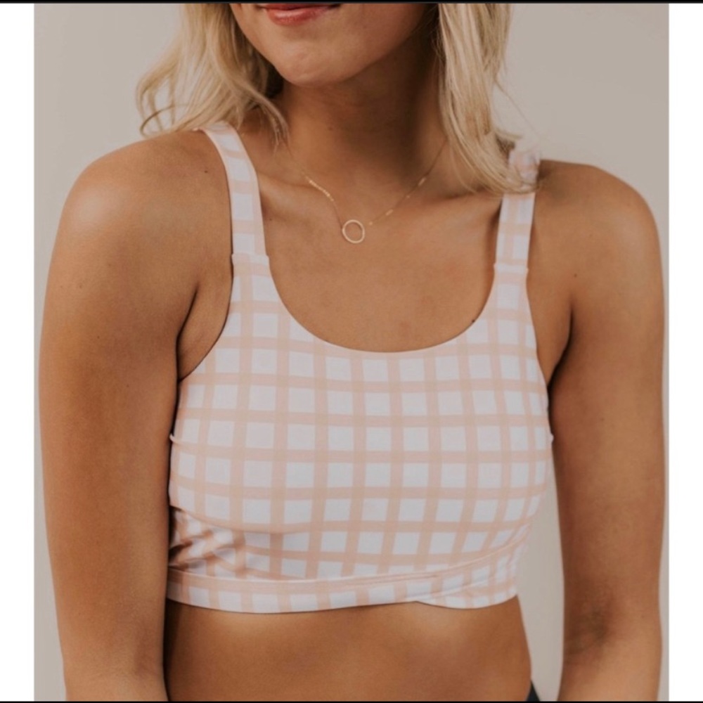 Roolee Peach Plaid Swimsuit Set 🍑